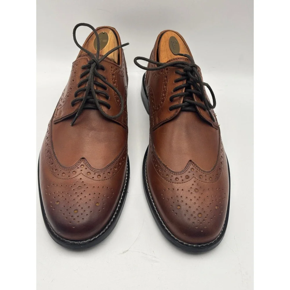 Nunn Bush Men's 9M Brown Leather Wingtip Brogue Comfort Gel Oxford Dress Shoes